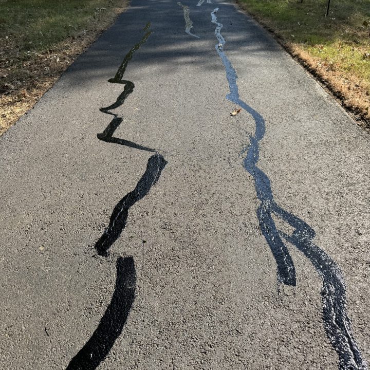 Parking lot asphalt repair project